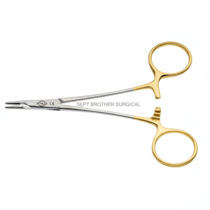 Porte-aiguilles Mayo Hegar de haute qualité, pointe TC, plaqué or, poignée à anneau, acier inoxydable, instruments chirurgicaux pour usage hospitalier - Product Image 1