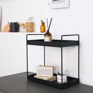 2 Tier Luxury Herb & Spice Shelf Stand <b>Pantry</b> Organizer Commercial <b>Kitchen</b> Seasoning Holder Glass Spice Rack - Product Image 2