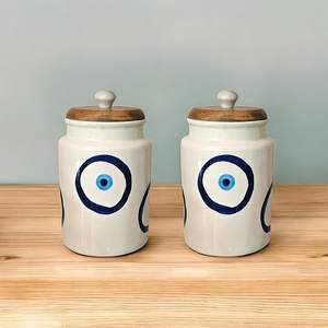 Jarra de Cerámica de Alta Calidad para Almacenamiento y Servicio, Jarra de Cerámica con Tapa para Almacenamiento de Alimentos Frescos, el Mejor Diseño de HAND MADE CRAFT - Product Image 1