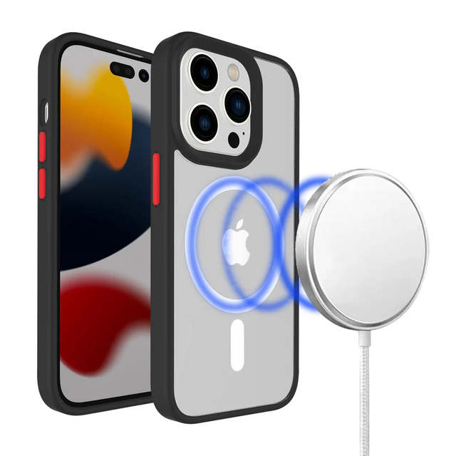 HR Premium Hybrid Case for iPhone 13/14 2Mm Thick Black Colorful Buttons Mobile Phone Case