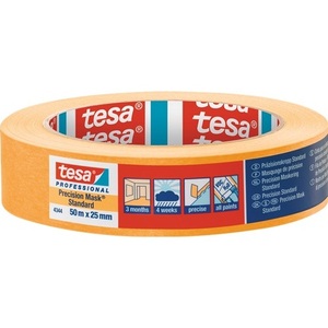 TESA Precision Crepe Paper 4344 Standard Smooth Light Beige 50m Length 25mm Width <b>Roll</b> Pack Size 6 Craft <b>Tools</b> & Supplies - Product Image 1
