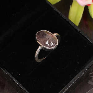 Anillo de piedras preciosas de turmalina ahumada de Estilo Vintage al por mayor, ajuste de bisel de plata de ley chapado en rodio ovalado 14x10mm principal de platino - Product Image 3
