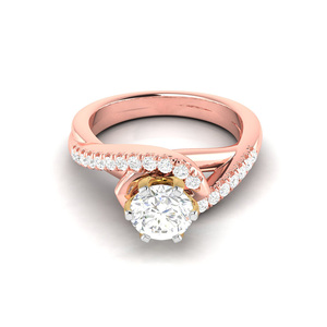 แหวนแต่งงานสีขาวเพชรธรรมชาติ18K 14K สำหรับผู้หญิงสำหรับผู้ค้าปลีก - Product Image 5