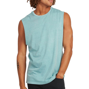 Camiseta sin Mangas Casual para Hombre, Diseño Personalizado 2023, Alta Calidad, 100% Algodón, Transpirable, Secado Rápido, Precio Bajo al por Mayor - Product Image 1