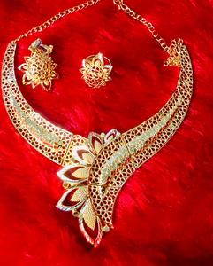 2024 Best Buy hecho a mano inspirado en la India Moda Africana 14K chapado en oro Vintage collar de cobre diamante piedra principal conjunto de joyas - Product Image 3