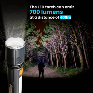 Linterna Táctica LED Extralink EFL-1138 Wili con Batería Recargable de 700lm y Luz Lateral Adicional para Camping - Product Image 3