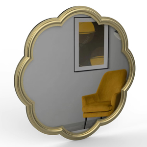 Elevate Your Space with This Exquisitely Handcrafted <b>Metal</b> Wall Mirror. Featuring a Sturdy <b>Metal</b> <b>Frame</b> This Mirror - Product Image 1