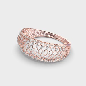 Pulsera de Diseño con Diamantes en Forma de Pera y Redondos, Certificada por IGI, en Oro Amarillo/Blanco/Rosa de 9K - Product Image 3