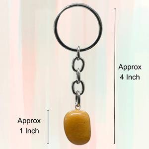 Vente en gros d'aventurine jaune naturelle pierre dégringolée porte-clés apaisant protecteur Quartz pierre précieuse accessoire Feng Shui lot en vrac - Product Image 3