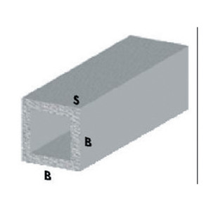 โปรไฟล์อาร์เจนโต้ สูง 100 ซม. ท่อสี่เหลี่ยม 20x20x1 มม. - Product Image 1