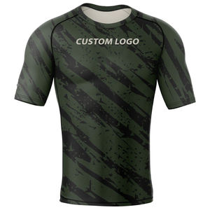 เสื้อรัดกล้ามเนื้อแขนสั้นสำหรับออกกำลังกายผู้ใหญ่ ผลิตจากโพลีเอสเตอร์/ไนลอน ยืดหยุ่นสูง กระชับกล้ามเนื้อ พร้อมลายพิมพ์แบบ Heat-Transfer - Product Image 1