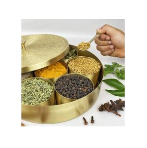 Top seller brass copper spice masala dabba handmade design brass <b>metal</b> spice masala <b>box</b> wholesale price from Jamsons - Product Image 2