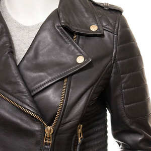 Chaqueta de Cuero Genuino Curtido para Mujer, con Cuello Alto, Satinada, Transpirable, Ecológica, Impermeable, a la Moda, para Primavera y Otoño, Precio al por Mayor - Product Image 6