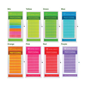Extensiones de Pestañas de Colores Neón Mixtas OEM, Pestañas de Pelo Sintético Coloridas, Pestañas de Tira Completa Directas de Fábrica - Product Image 6