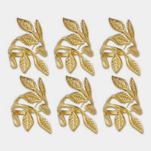 Anneaux porte-serviettes en alliage d'or carré moyen creux rond de serviette accessoires de décoration de table de fête en métal durable - Product Image 6