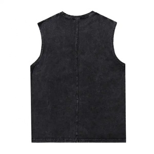OEM Custom High Streetwear Gym Wear <b>Sleeveless</b> Tee Athletic Distressed Men Vintage Stonewashed Oversized Tank <b>Top</b> 100% Cotton - Product Image 2