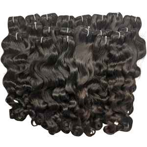 Extensiones de cabello humano Remy rizado Natural de onda del templo indio fábrica del sur de la India trama plana precios al por mayor baratos - Product Image 6