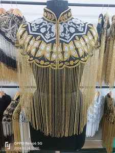 Cape à tête dure perlée froufrous perle pour les clients de la boutique collier chinois exquis sur mesure du revendeur de vêtements doré - Product Image 3