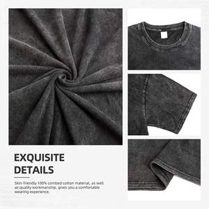 New Acid Wash 100% algodón peinado Loose Fit Eco-Friendly 220g camiseta para hombres - Product Image 3
