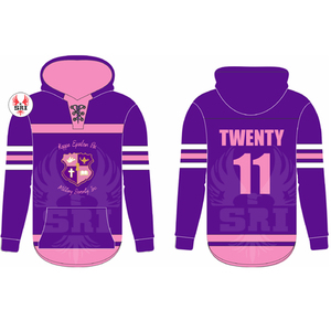 Kapa Epsilon PSI เสื้อกันหนาวมีฮู้ดผ้าฟลีซสำหรับผู้หญิงเสื้อมีฮู้ดผ้าไอซ์ปักลายสำหรับสโมสร - Product Image 2