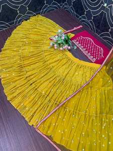 DERNIER DESIGNER VÊTEMENTS DE MARIAGE GEORGETTE TRAVAIL LOURD LEHENGAS AVEC DUPATTA - Product Image 5