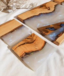 Dessous de verre en bois modernes faits à la main pour table Table basse en résine époxy Style décoratif Ange GM Impex - Product Image 5