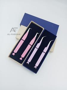 แหนบต่อขนตาสแตนเลสสีชมพูปลายแหลมดีไซน์รูปหัวใจผีเสื้อ - Product Image 3