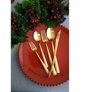 Couverts en acier inoxydable finition dorée de qualité supérieure pour les repas élégants, les ustensiles de cuisine élégants et les maisons modernes - Product Image 1