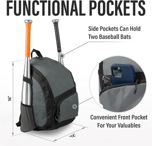 Wholesale Baseball Bat Bag Backpack for Baseball Softball Tball Adults Youth Sports Bat Bag - Product Image 4