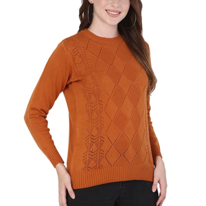 Pull décontracté pour femmes Look quotidien Pull pour femmes avec col rond Texture tricotée Pull élégant à col roulé - Product Image 3