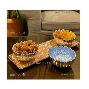 Bol à fruits secs de couleur différente de conception antique en aluminium serveur de noix de taille personnalisée avec plateau pour l'utilisation d'ustensiles de cuisine - Product Image 2