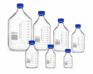Botella de vidrio transparente para reactivos de laboratorio de 25ml, 50ml, 100ml-20L con tapa de rosca azul GL45 - Product Image 5