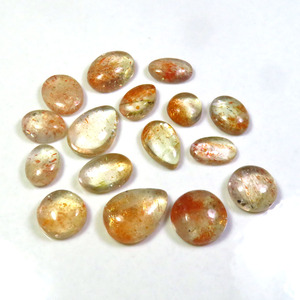 สร้อยอัญมณีสีส้ม8.5-15มม. สีรุ้งประกายอัญมณีหลวม16ชิ้นพลอยแอฟริกันธรรมชาติขัด - Product Image 3