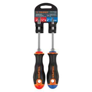 Juego de Desarmadores de Mano con Mango Cómodo Truper DUO-1/4X4B de 1/4" X 4" - Product Image 1