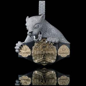 Collar Personalizado de Hip Hop para Hombre con Colgante de Cadena con Diamantes Simulados, Chapado en Dos Tonos, con Nombre en Letras - Regalo para Hombre, Joyería - Product Image 2