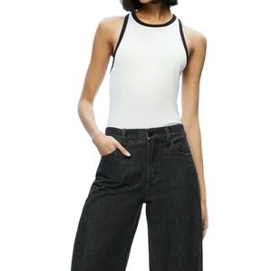 Custom Logo Rib Knit Tank <b>Top</b> Halter Girl Crop <b>Top</b> High Quality Ribbed <b>Women's</b> Tank <b>Tops</b> casual 2026 - Product Image 1