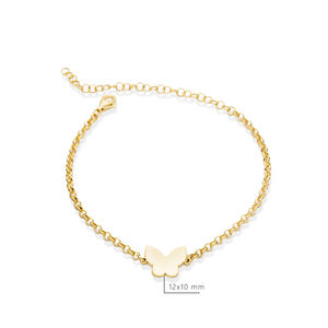 Bracelet à breloques papillon plaqué or 18 carats turc fait à la main en gros bijoux en argent sterling 925 - Product Image 2