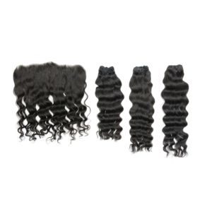 Cabello Humano Brasileño Virgen al por Mayor, 3 Paquetes, Lacio Rizado con Cierre 5x5, Color Negro Natural para el Mercado Africano, OEM OBM - Product Image 4