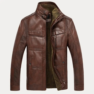แจ็กเก็ตผู้ชายวัสดุผ้าใบและหนังสั่งทำ - Product Image 2
