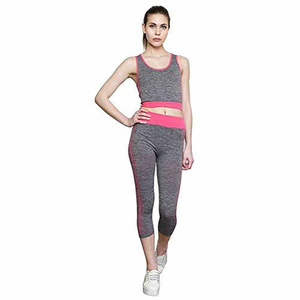 Traje de Yoga de alta calidad, lo último en mallas de gimnasio para mujer, ropa deportiva sin costuras, conjunto de Yoga acanalado para ropa deportiva - Product Image 1
