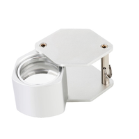 Loupe de bijoutier pliable avec finition argentée, loupe de poche, loupe de diamant, loupe de pierres précieuses, lentille de loupe 10X pour outils d'orfèvre