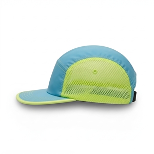 Gorra de nailon impermeable para acampar, azul y verde lima, de 5 paneles, con malla, unisex, informal, para exteriores, transpirable, para primavera y verano, para adultos - Product Image 2