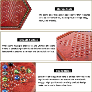 Gỗ Trung Quốc cờ Hội Đồng Quản trị trò chơi thiết lập với 60 viên bi thủy tinh, trò chơi chiến lược cổ điển cho trẻ em và người lớn bởi ayaans - Product Image 3