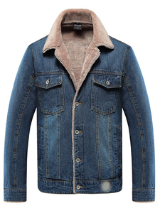 2025 nuevo estilo Casual Color sólido chaquetas de mezclilla abrigo hombres manga larga Bomber Jeans chaqueta para otoño primavera chaquetas de mezclilla abrigo - Product Image 3