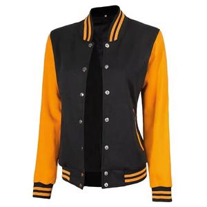 Green White Varsity Jacket Unisex Preppy Style Regular Fit Autumn Casual Single <b>Button</b> Polyester Material - Product Image 6