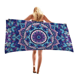 Toalla de playa de piscina de algodón 100% de lujo de Venta caliente diseño personalizado de secado rápido a cuadros impresos de alta calidad mejores fabricantes al por mayor - Product Image 1