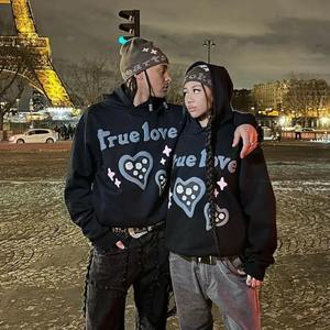 Sweat à capuche et sweat-shirts Y2k de luxe en gros Logo personnalisé Impression bouffante surdimensionnée Sweat à capuche en éponge française 100% coton - Product Image 2