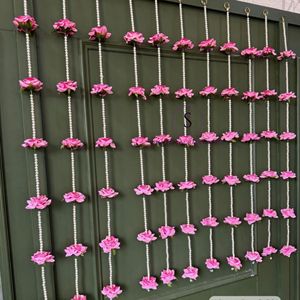 Handmade Artificial Rose Flower Garland With Pearls Wall Hangings Latkan Beads <b>for</b> <b>Home</b> Decoration Diwali & Festivals Decoration - Product Image 2