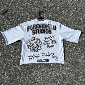 T-shirt à manches courtes surdimensionné vintage délavé à l'acide, 180 grammes, 100% coton lourd, logo imprimé, coupe décontractée, décontracté - Product Image 2