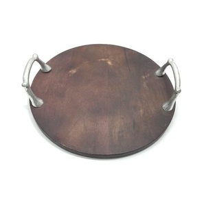 Bandeja de servicio de madera de calidad duradera de diseñador con acabado esmaltado, bandeja de servicio de aperitivos de desayuno de comida usada de Catering de alta venta - Product Image 2